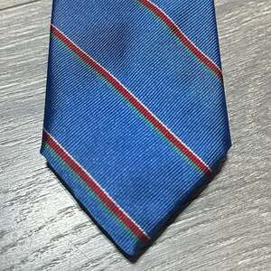 Claybrooke Tie Mens 54 in Blue Red Yellow Diagonal Stripe Silk Classic Width